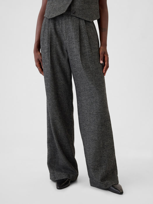 365 High Rise Brushed Twill Pleated Trousers