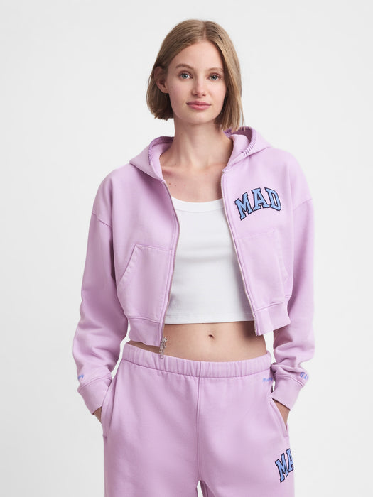 gap & madhappy mad full-zip cropped hoodie