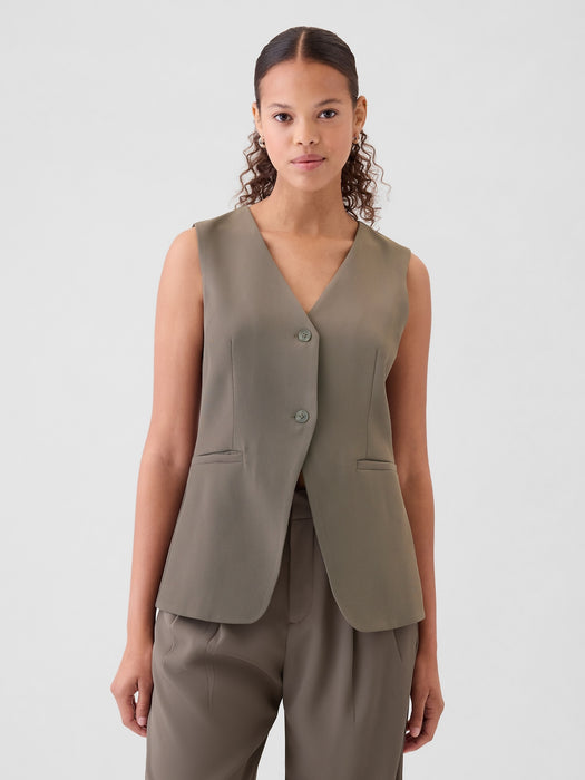 Longline Twill Vest