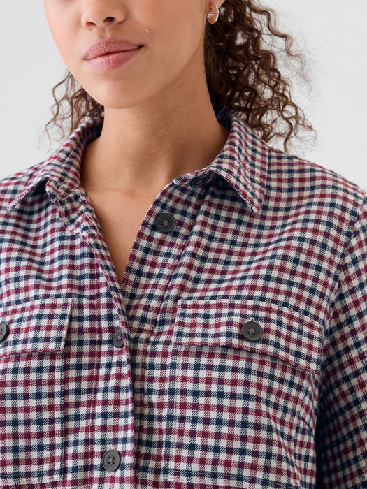 Flannel Utility Mini Shirtdress