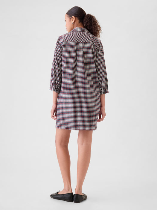 Flannel Utility Mini Shirtdress