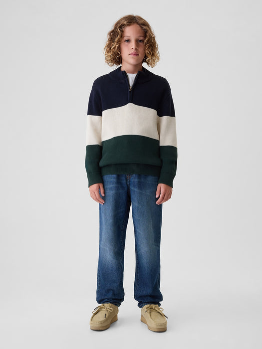 Kids Colorblock Half-Zip Pullover Sweater