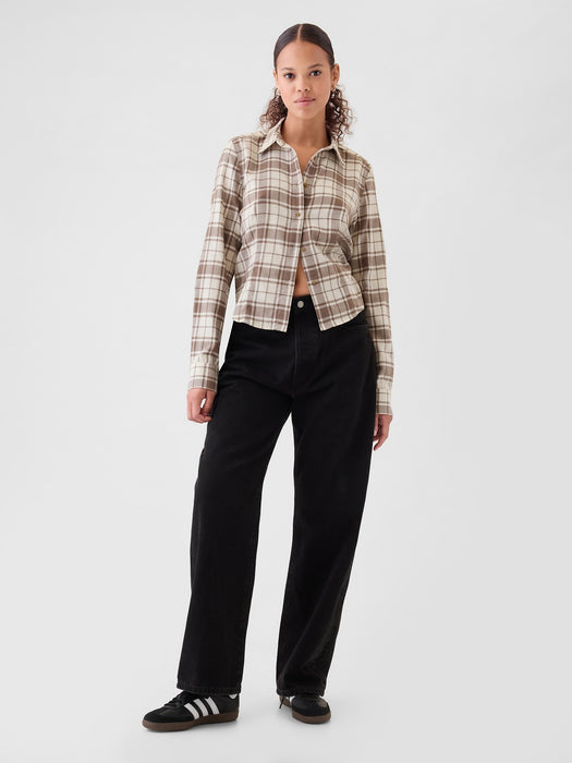 Cropped Flannel Shirt