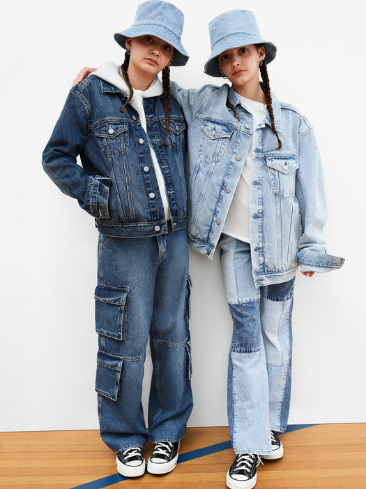 Kids Double Cargo Baggy Jeans