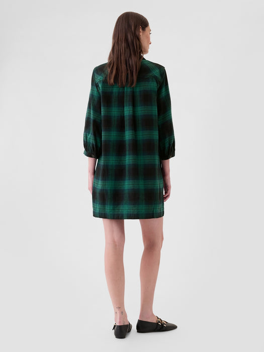 Flannel Utility Mini Shirtdress