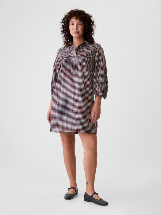 Flannel Utility Mini Shirtdress