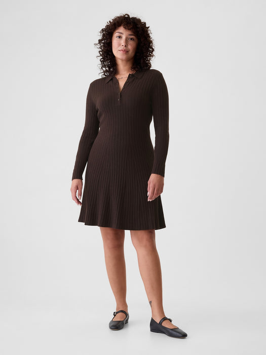 CashSoft Polo Mini Sweater Dress