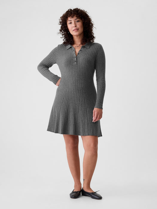 CashSoft Polo Mini Sweater Dress