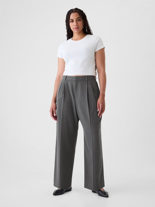 365 High Rise Brushed Twill Pleated Taper Trousers