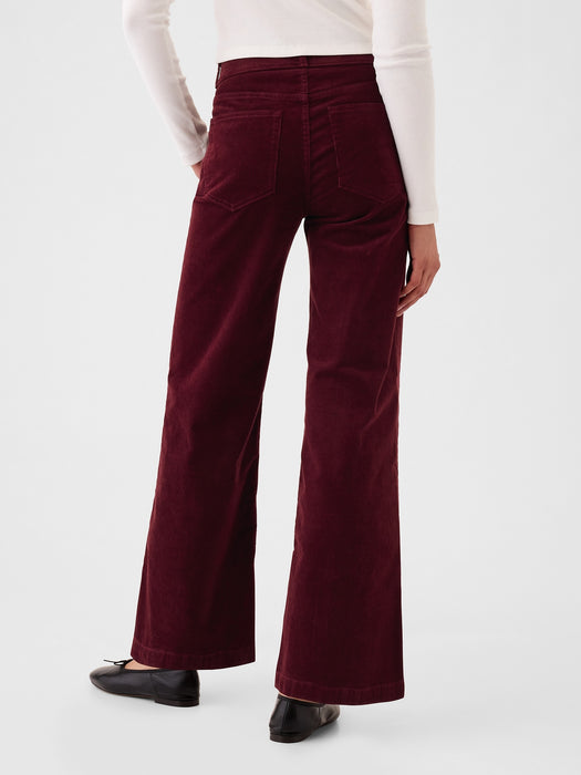 High Rise Corduroy Stride Wide-Leg Pants