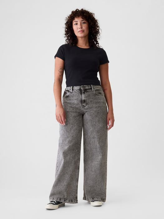 High Rise Stride Wide-Leg Jeans