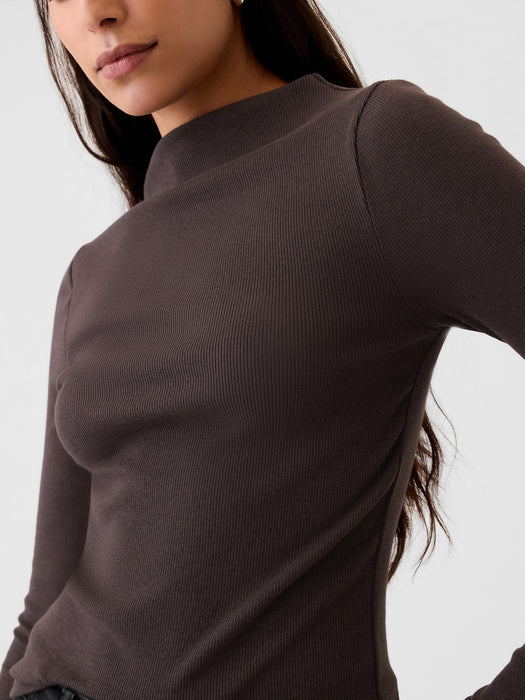 Modern Rib Funnel-Neck T-Shirt