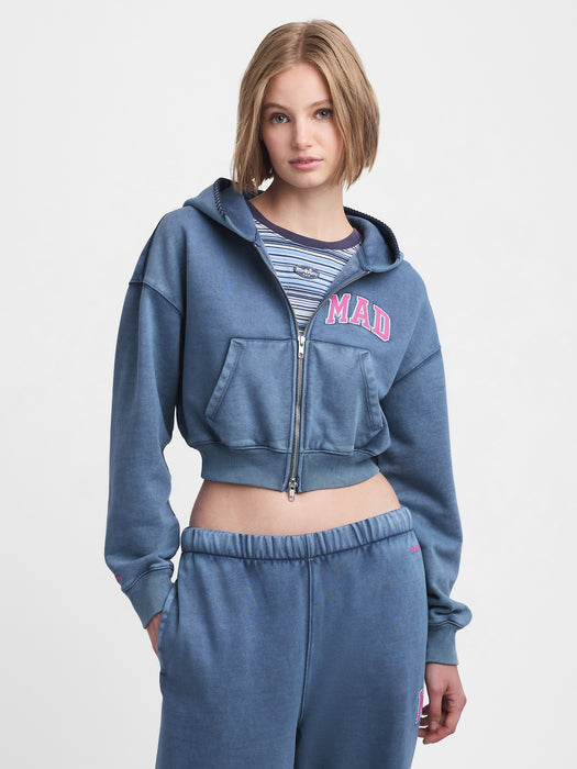 gap & madhappy mad full-zip cropped hoodie