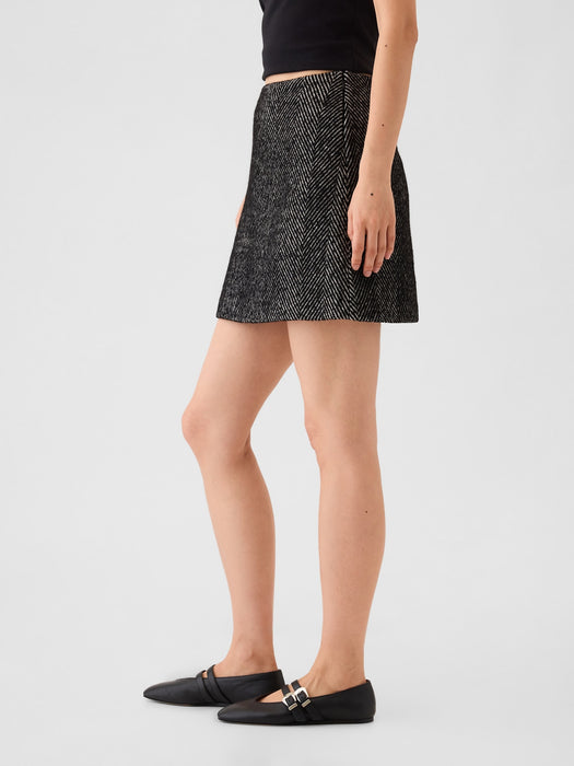 Herringbone Mini Skirt