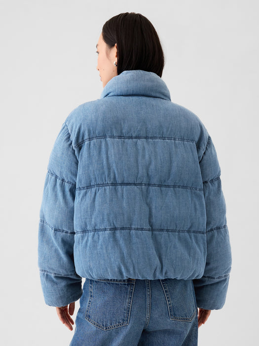 Oversized Denim Puffer Jacket