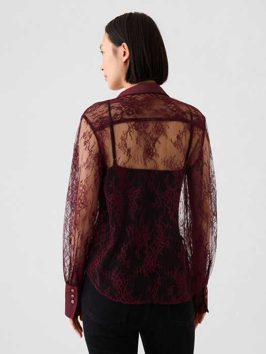 Sheer Lace Classic Shirt