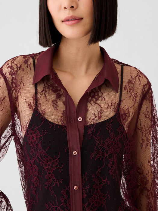 Sheer Lace Classic Shirt