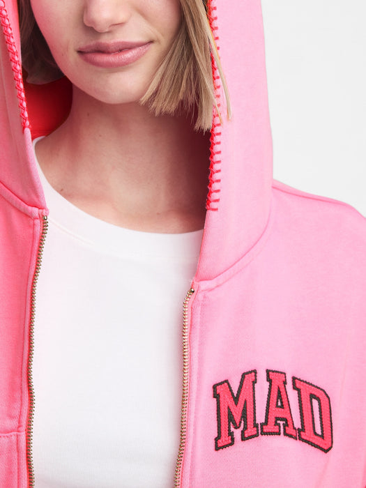 gap & madhappy mad full-zip cropped hoodie