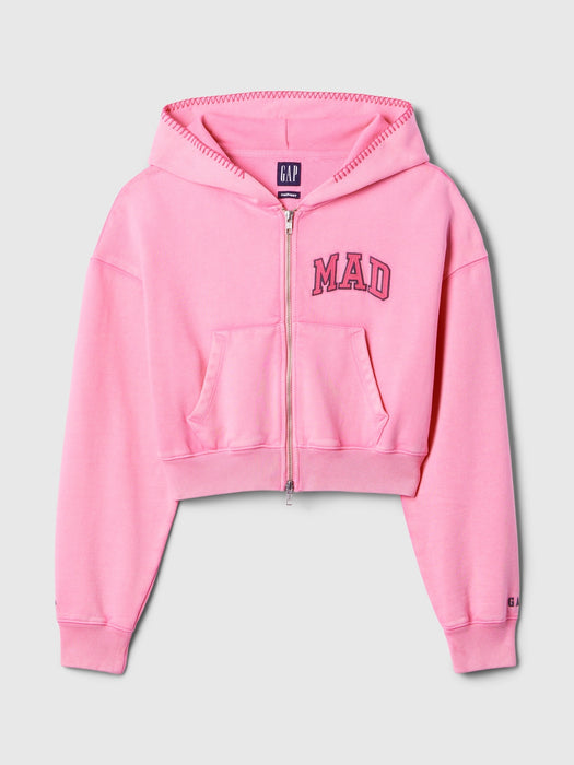 gap & madhappy mad full-zip cropped hoodie