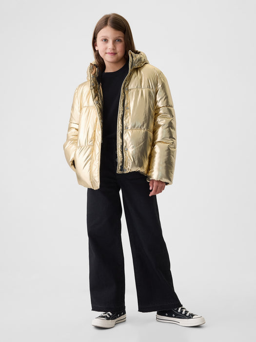 Kids Recycled Metallic Puffer Jacket