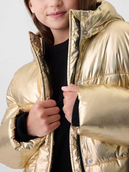 Kids Recycled Metallic Puffer Jacket