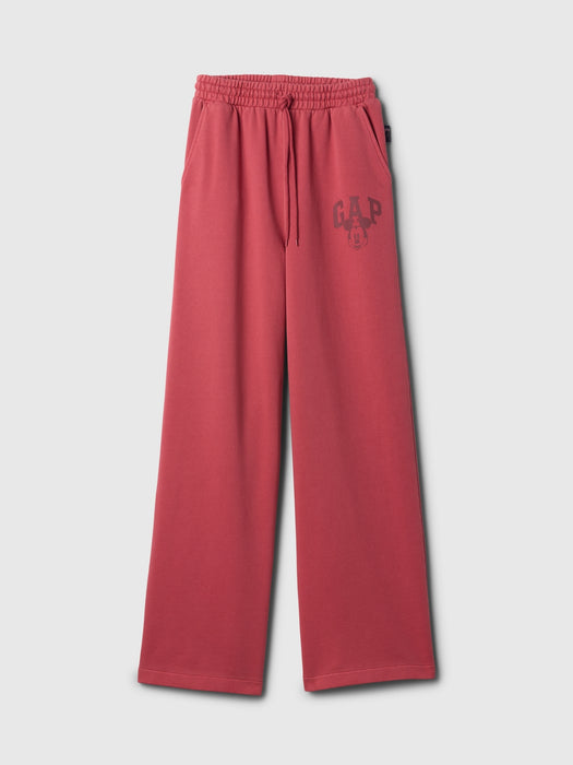 Gap × Disney Mickey Mouse Logo Wide-Leg Sweatpants