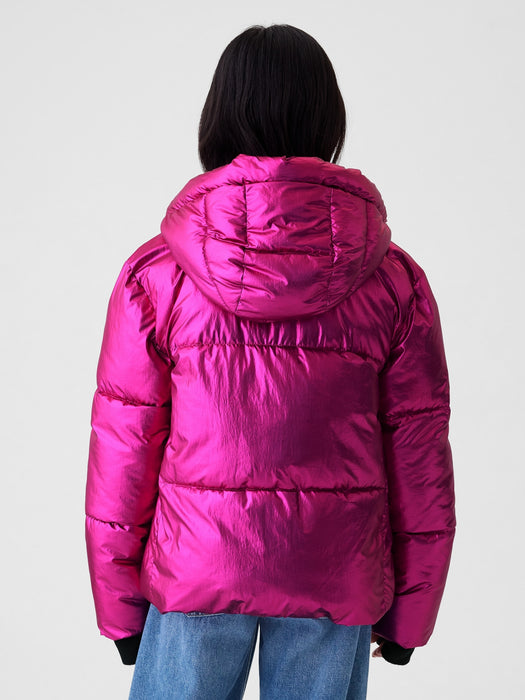 Kids Recycled Metallic Puffer Jacket