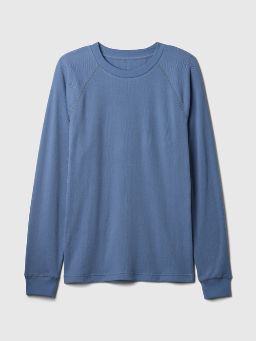 Waffle-Knit Raglan T-Shirt