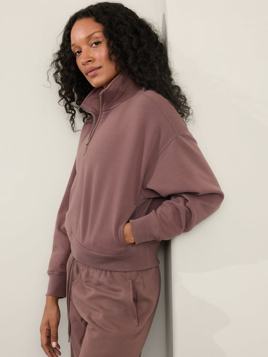 Forever Fleece 1/2 Zip Crop Sweatshirt