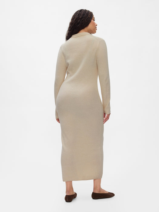 CashSoft Rib Midi Polo Sweater Dress