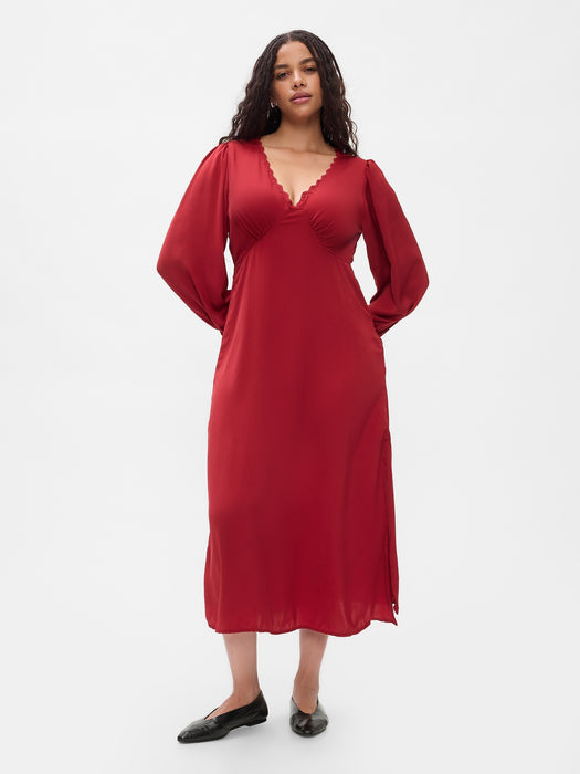 Satin Empire Midi Dress