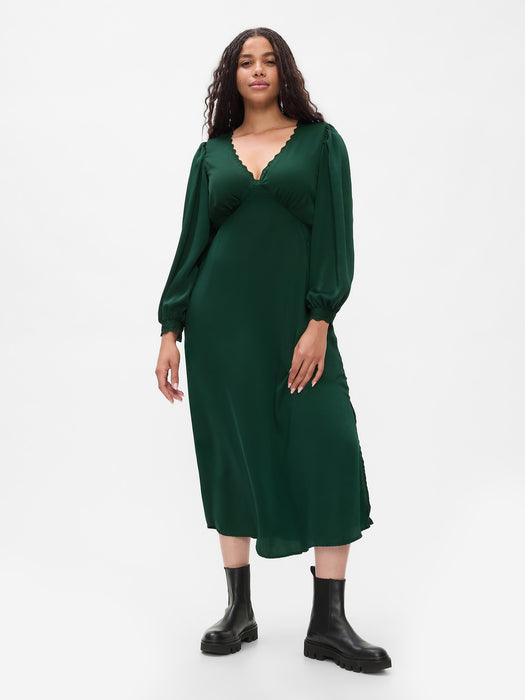 Satin Empire Midi Dress