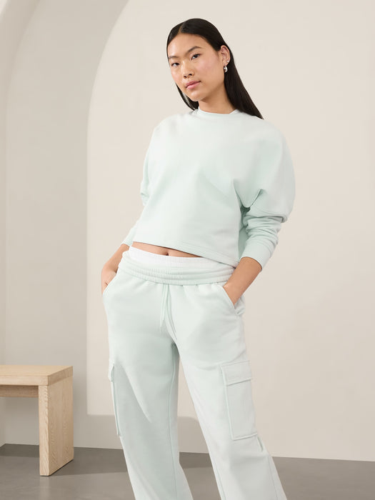 Easy Fleece Dolman Crop Sweatshirt