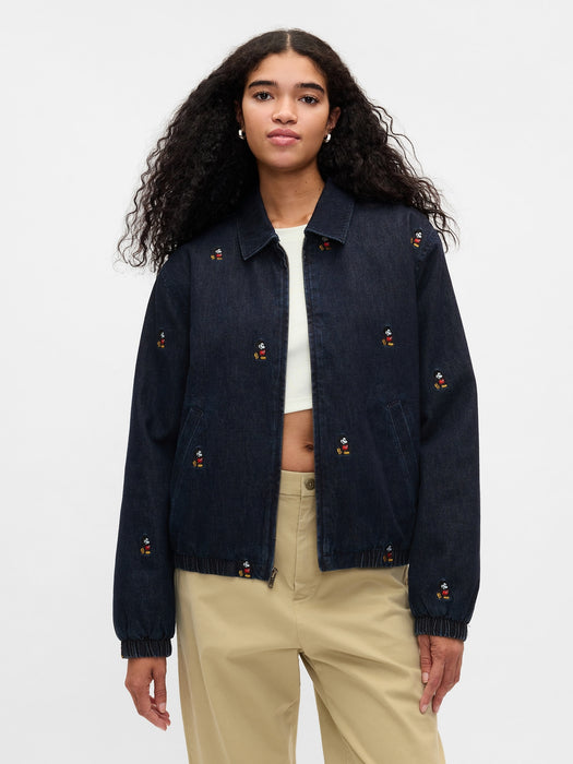 Gap × Disney Embroidered Denim Bomber Jacket