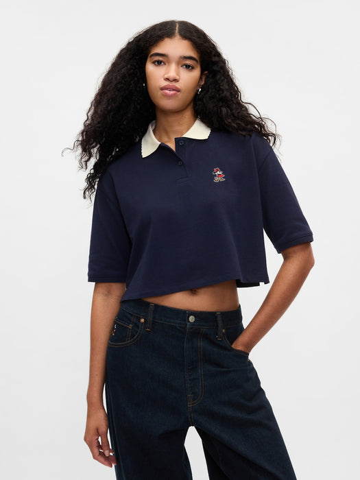 Gap × Disney Minnie Mouse Cropped Pique Polo Shirt