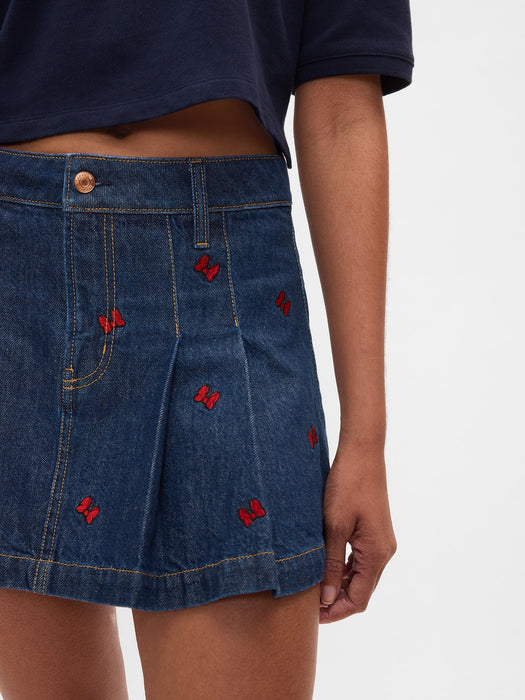 Gap × Disney Minnie Mouse Embroidered Denim Mini Skirt