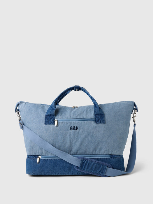 Two-Tone Denim Weekender Bag