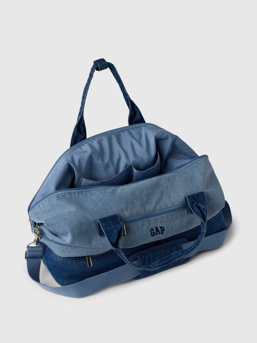 Two-Tone Denim Weekender Bag