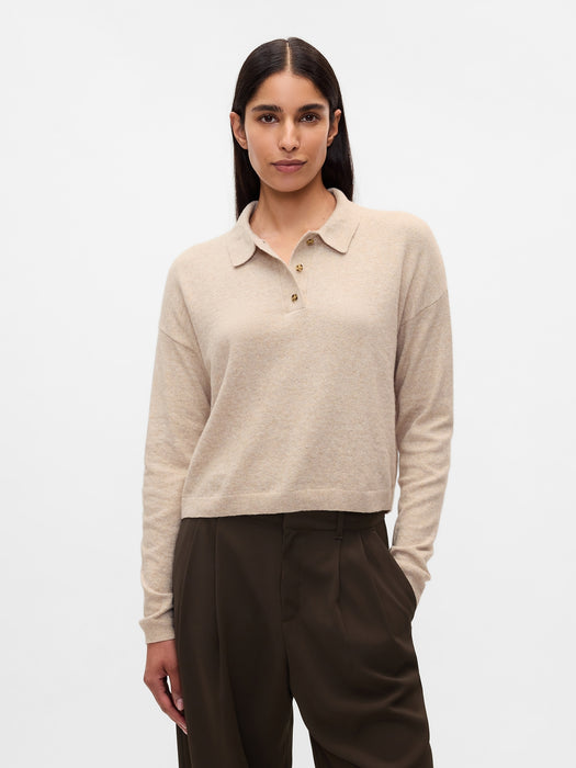 CashSoft Relaxed Polo Sweater