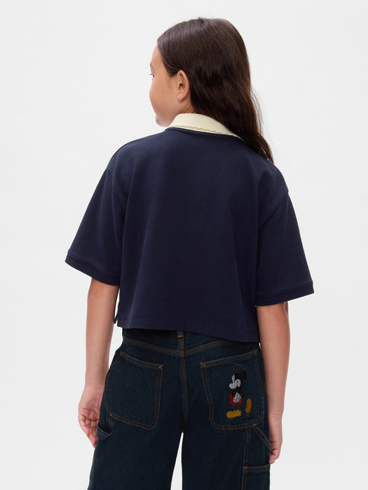 Gap × Disney Kids Pique Cropped Polo Shirt