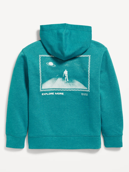 Graphic Zip-Front Hoodie for Boys