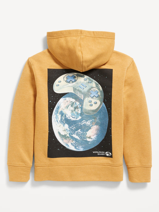 Graphic Zip-Front Hoodie for Boys