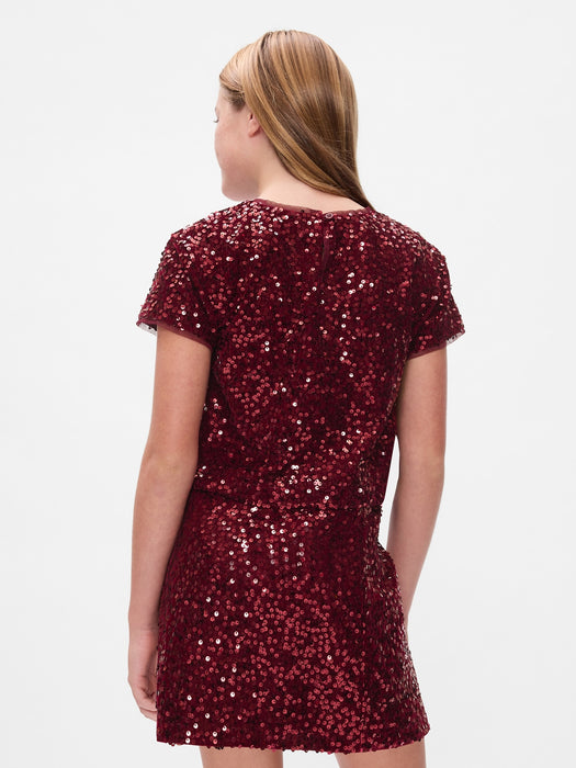 Kids Sequin Velvet Top