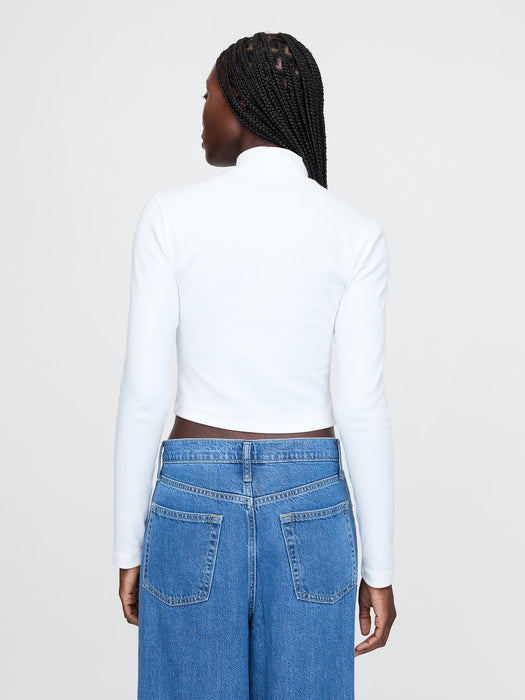 Modern Cropped Mockneck Shirt