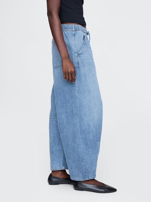 High Rise Pull-On Horseshoe Jeans