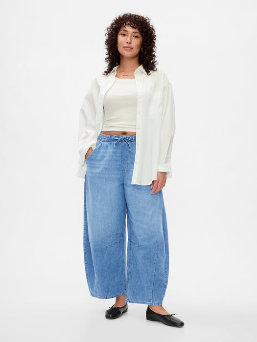 High Rise Pull-On Horseshoe Jeans