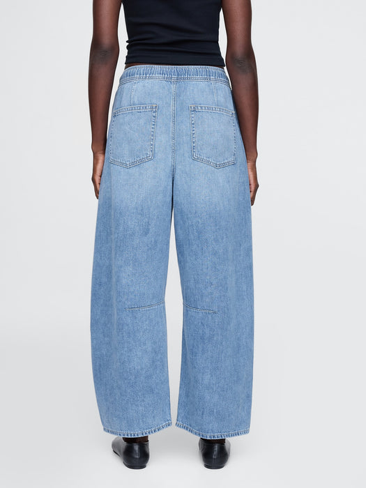 High Rise Pull-On Horseshoe Jeans