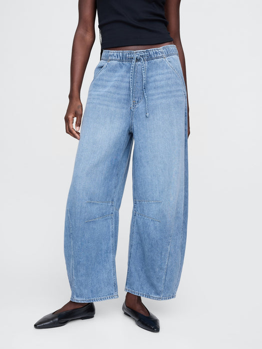 High Rise Pull-On Horseshoe Jeans