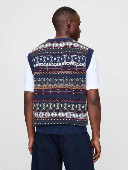 CashSoft Fair Isle Sweater Vest