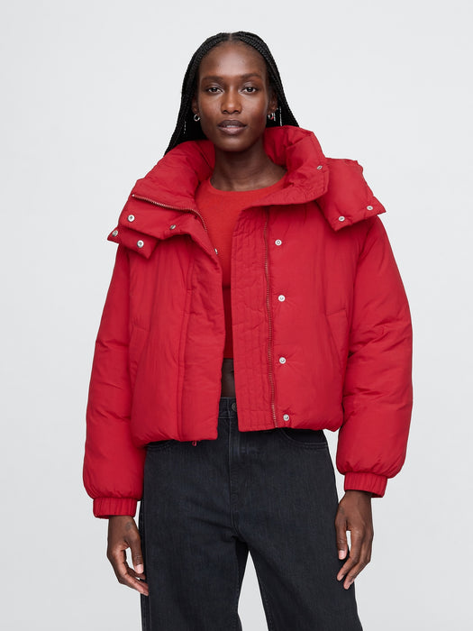 Cropped Duvet Wrap Puffer Jacket